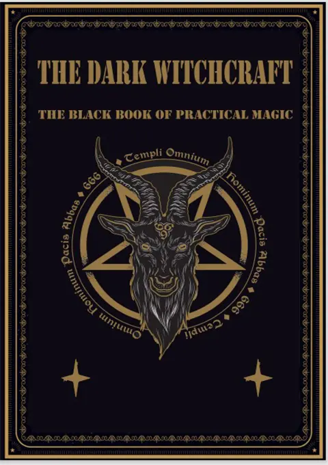 Cover of the book ‘The Dark Witchcraft’ featuring dark mystical symbols and occult imagery