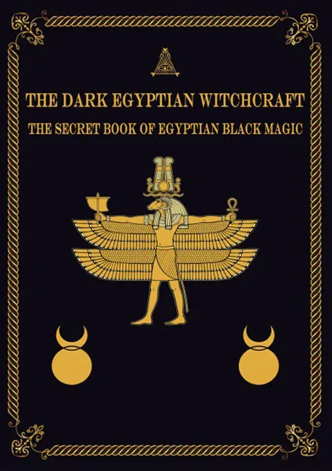 Cover of the book ‘The Dark Egyptian Witchcraft’ featuring ancient Egyptian symbols and dark mystical design
