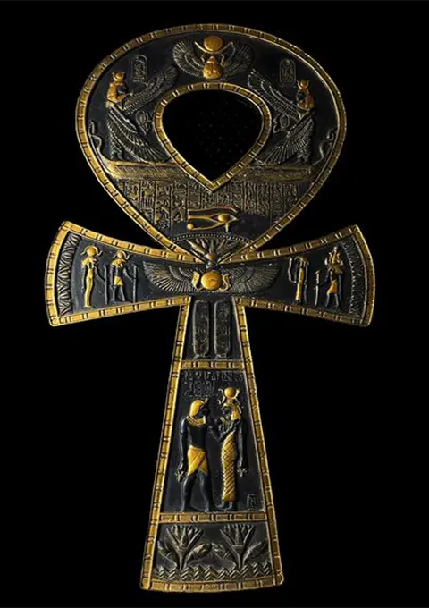 Ancient Egyptian cross symbol representing witchcraft and spiritual power from old Egyptian civilization