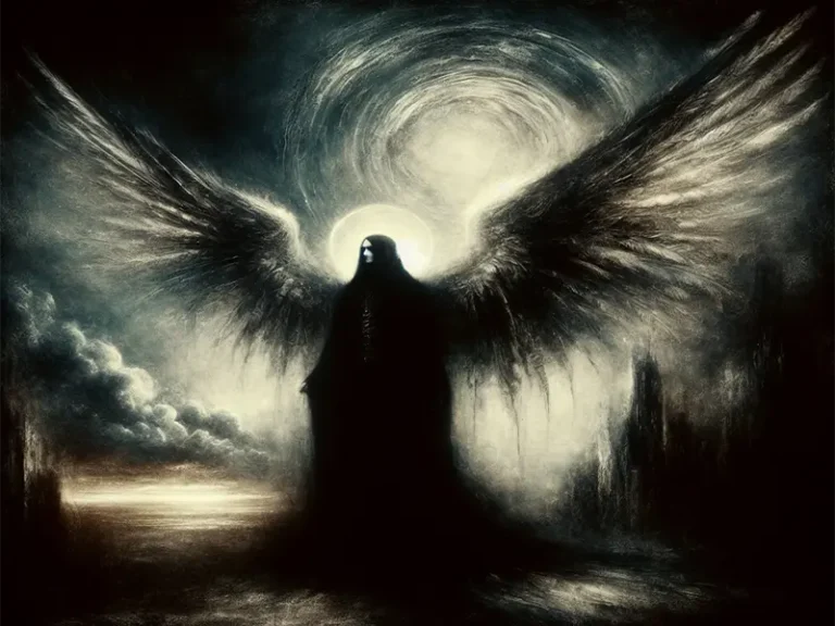 The types of demons,Dark demon figure standing in the middle of shadows and darkness